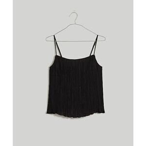 Madewell Black Plisse Crop Cami Top - XS